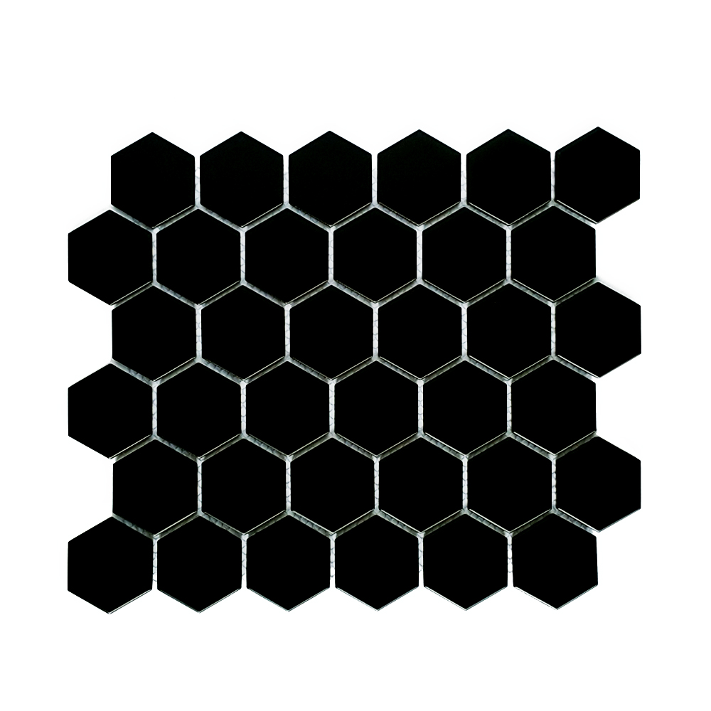 MOZZA TILE Hexa Maxi Glossy Black 51x59mm (284x324mm)